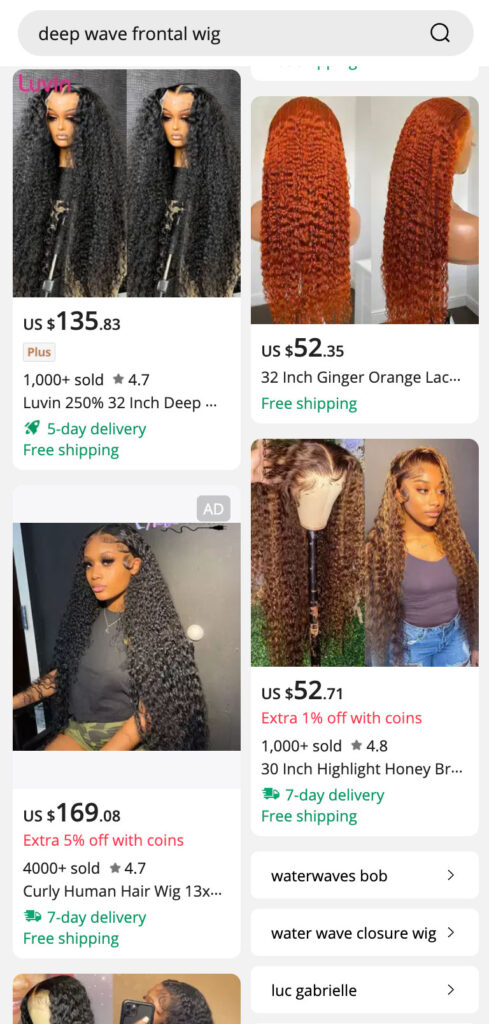 deep frontal wigs with waves